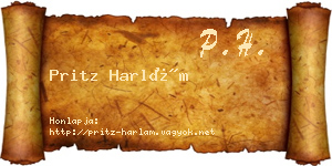 Pritz Harlám névjegykártya